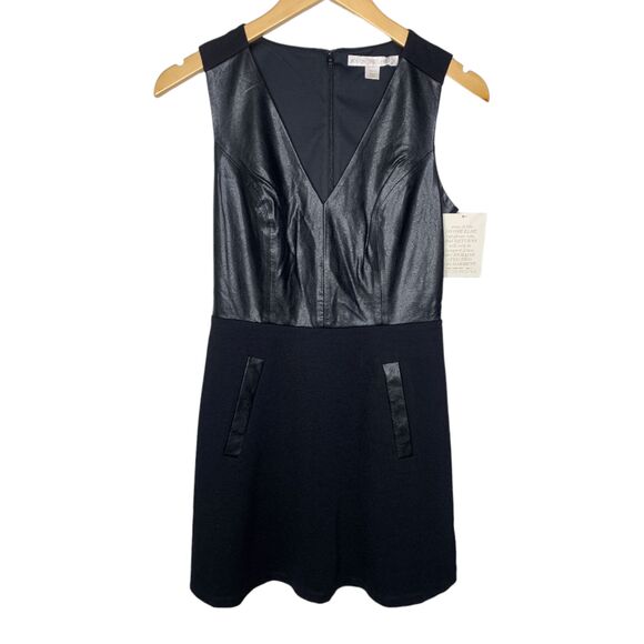 Boston Proper sleeveless faux leather dress black size 2 - Picture 1 of 8